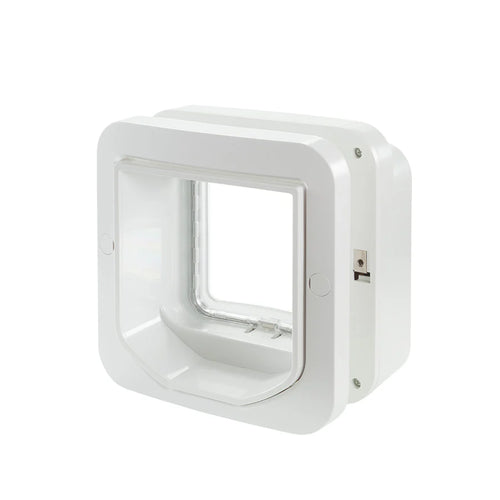 SureFlap DualScan Microchip Cat Flap – White Small Pet Door for Cats